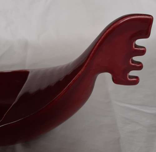 SCARCE  LARGE LUCIA WARE GONDOLA SHAPED POSY VASE