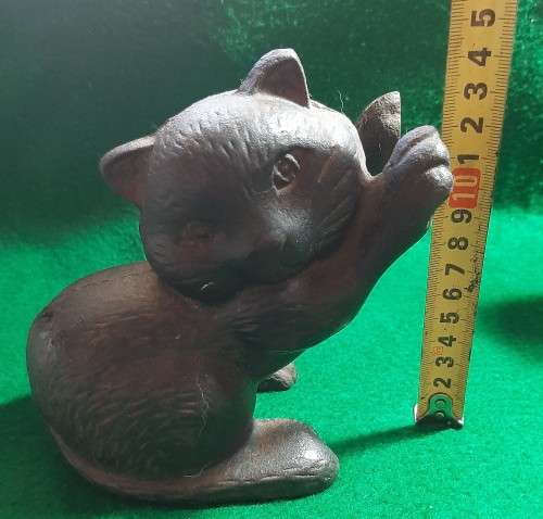 OLD CAST IRON CAT FIGURINE DOOR STOP