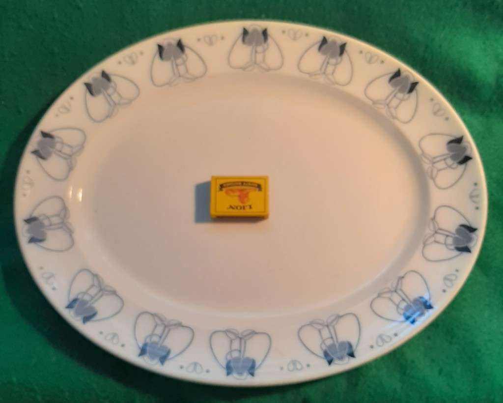 ANTIQUE 1886 KEELING & CO LAYE MAYERS TULIP PATTERN OVAL PLATTER