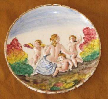 capodimonte made in italy cherub plate.