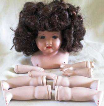 Vintage "Armand Marseille" porcelain doll, with glass eyes and the instructions, made in Germany