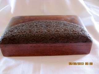 Hand Carved ?Rosewood Cigar/Card Box etc.   c1930+?