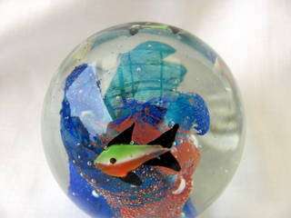 Modern 'Fish' and other swirly Patterned  Paperweight... small to medium...