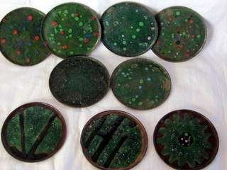 Enameled on Copper  .. Coasters  (9)