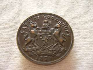 #43   1879. J.W. Irwin, Tea Merchant and Grocer, Cape Town. Token