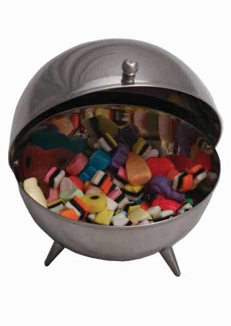 Stainless steel sugarsweet bowl with tripod feet