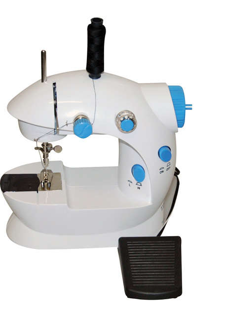 White compact sewing machine