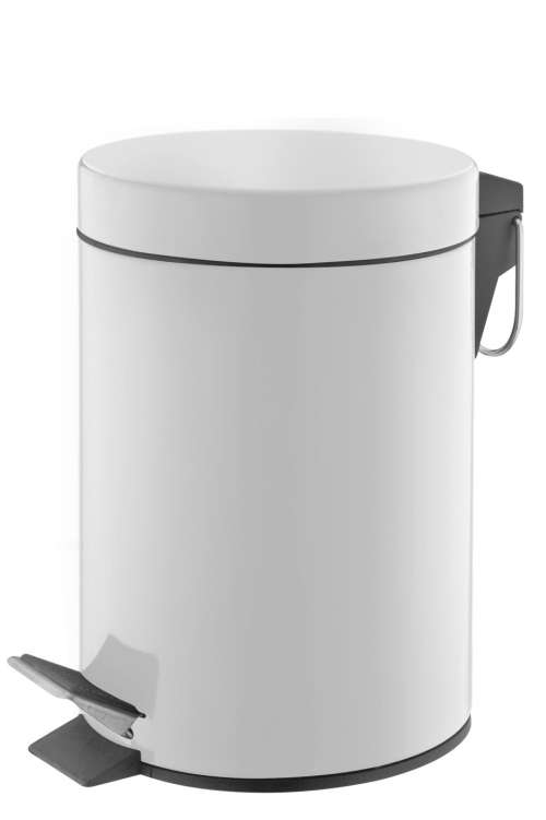 White coated stainless steel pedal bin 3L