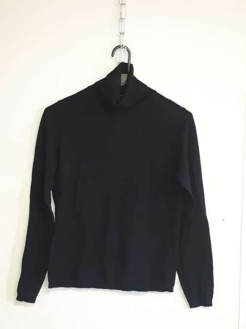 Cashmere Black Pullover Polo Neck.