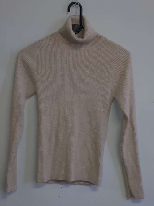 Cashmere Beige Pullover Polo neck