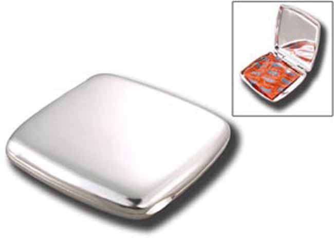 Silver condom holder