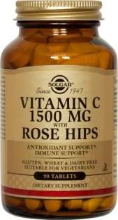 Solgar Vitamin C 1500mg with Rose Hips : 90 TABLETS
