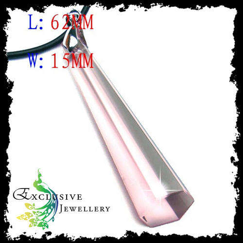 EXCLUSIVE JEWELLERY - Crystal Pink Tier Pendant & Black Necklace