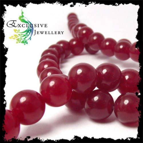 SEMI-PRECIOUS BEADS - Red Ruby Gemstone Bead (8mm) - 40cm