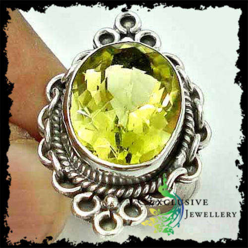 EXCLUSIVE JEWELLERY -.925 Sterling Silver Lemon Topaz  Ring (Size 6.5) - 16.00cts