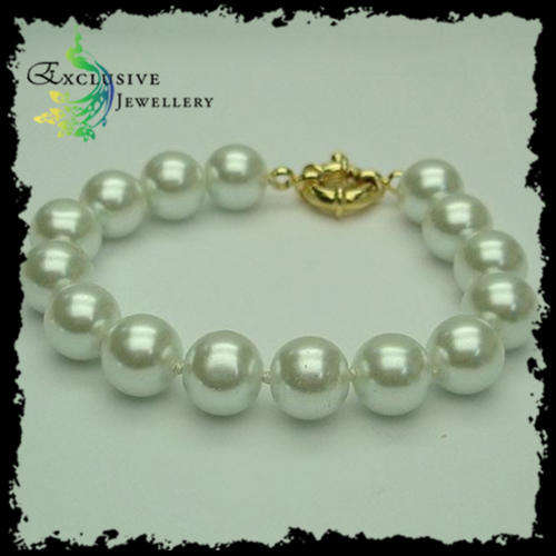 40% OFF! 12mm White South Sea Shell Pearl Bracelet