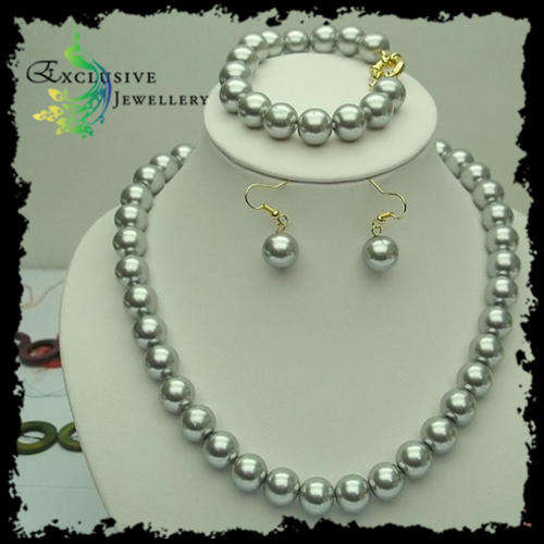 40% OFF! 12mm SIlver South Sea Shell Pearl Necklace, Bracelet & Earrings Set
