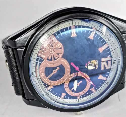 Mens mechanical design blackstrap wristwatch