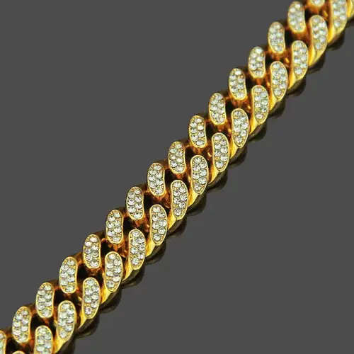 ICED OUT GOLDEN CUBAN LINK BRACELET