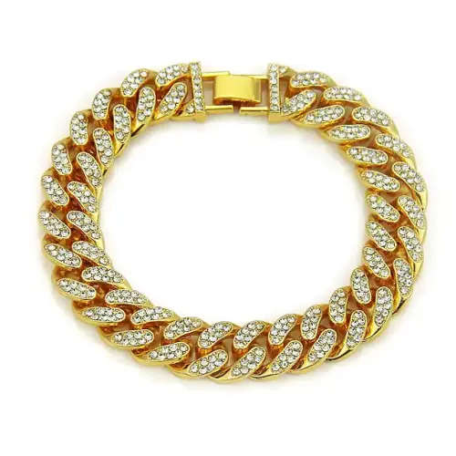 ICED OUT GOLDEN CUBAN LINK BRACELET