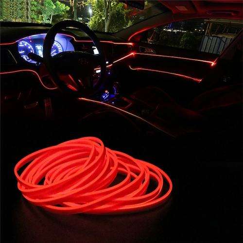 LED Car Interior Atmosphere Glow EL Wire Neon Strip Light (COLOR.: Red)