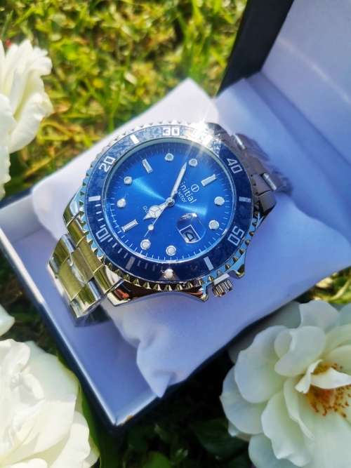 Initial Blue Ocean Rotating Bezel Analog wrist watch