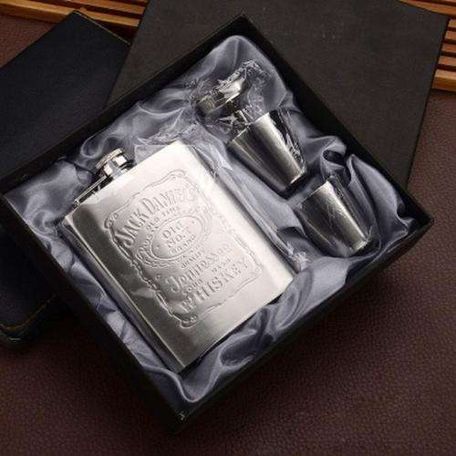 JACK DANIELS Portable Stainless Steel Hip Flask Set