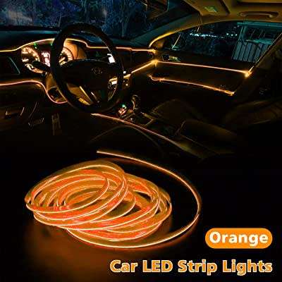 LED Car Interior Atmosphere Glow Wire Neon Strip Light (COLOR.: orange)
