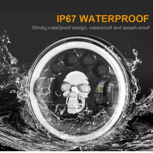 1pcs 7 inch Round RGB Skull Headlight bulb