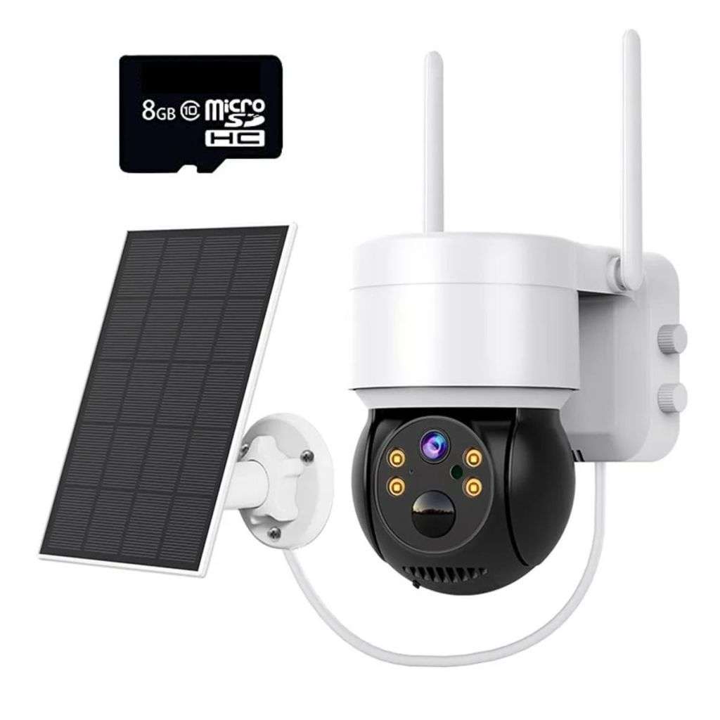 Wireless Solar Security Camera 5MP 1080P With Color Night Vision & 8GB Card