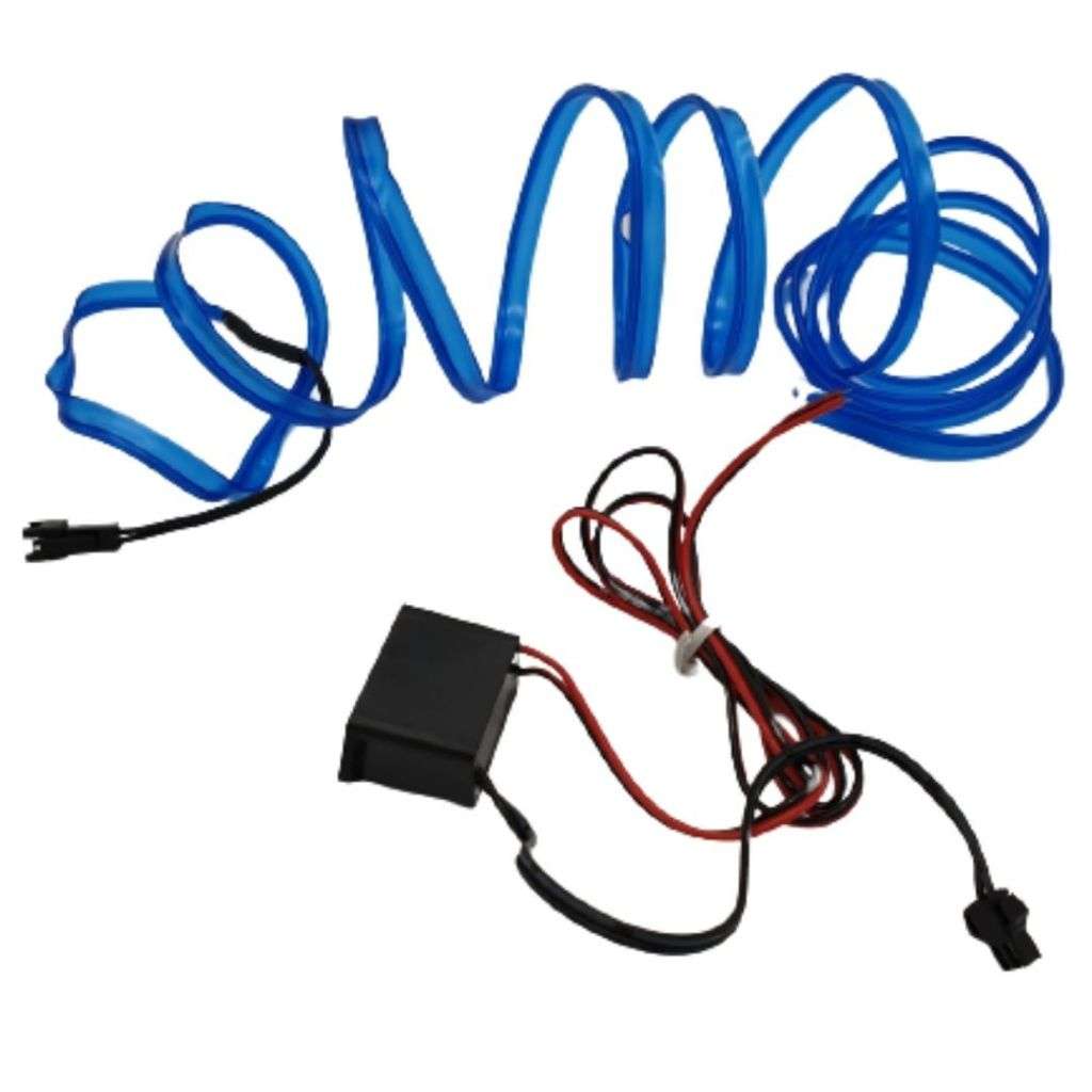 2M Cold Light Flexible LED Strip Light For Car Decoration EL Wire Connector - Blue