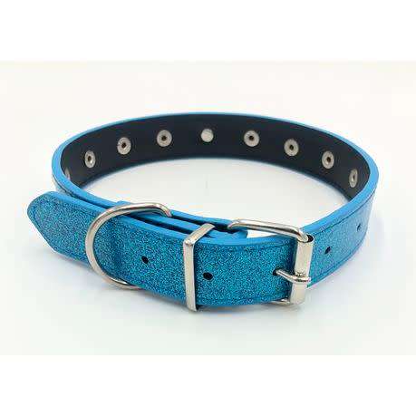 combo Deal 2 x 51cm Glitter Blue Adjustable Beautiful & Comfortable Dog Collar