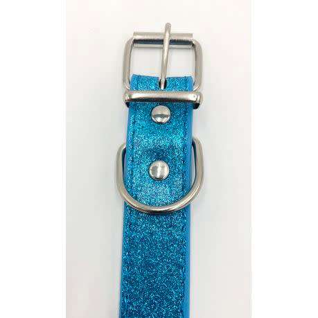 combo Deal 2 x 51cm Glitter Blue Adjustable Beautiful & Comfortable Dog Collar