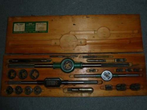 vintage GREENFIELD TAP DIE O.K. Little Giant No 8307 TOOLS in WOOD BOX