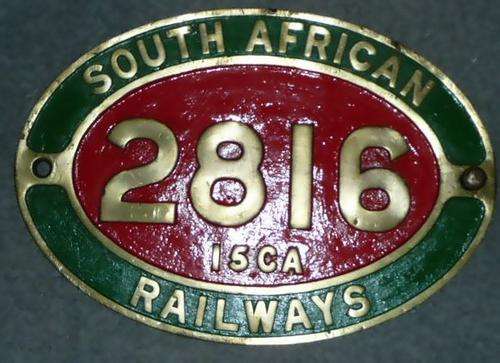 SAR RAILWAY CABSIDE PLATE