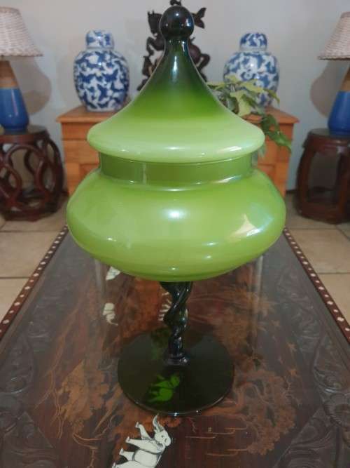 Studio Glass Bowl with Lid  Just for You