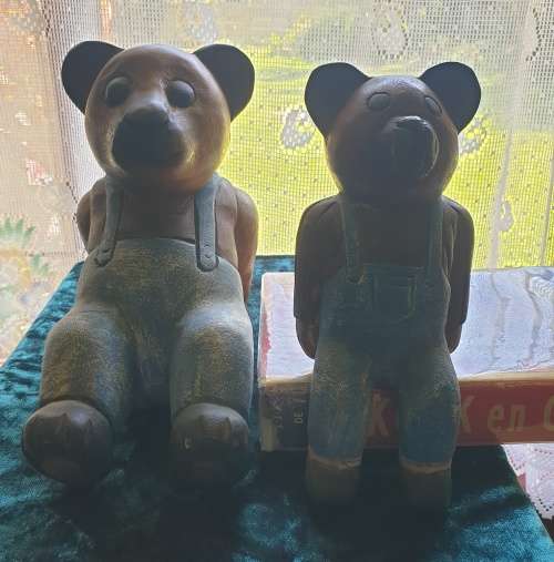 Two Solid Wood Teddy Bears (so cute)