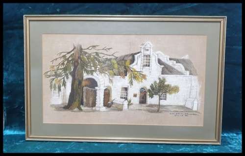 Vintage  Handmade Embroidered Framed Wall Art  1988