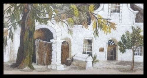 Vintage  Handmade Embroidered Framed Wall Art  1988