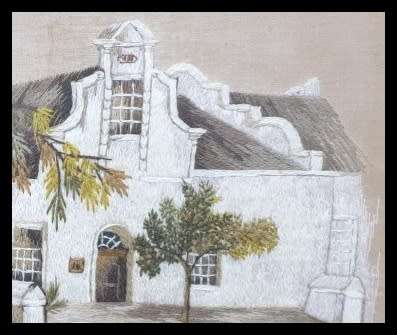 Vintage  Handmade Embroidered Framed Wall Art  1988