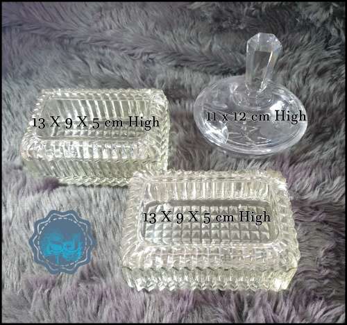 3 Glass Items for Dressing Table