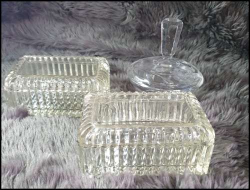 3 Glass Items for Dressing Table