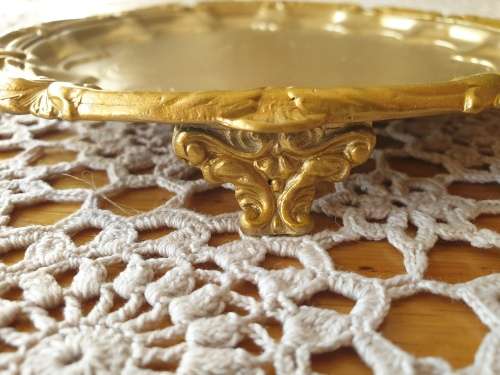 Heavy Metal Tray with Glass Dome