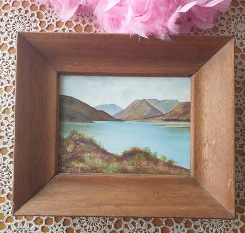 Vintage Painting in Wooden Frame