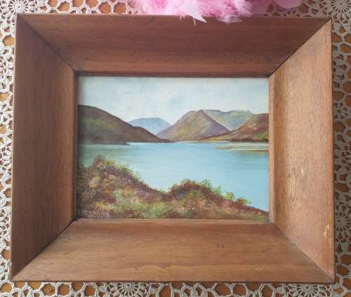 Vintage Painting in Wooden Frame