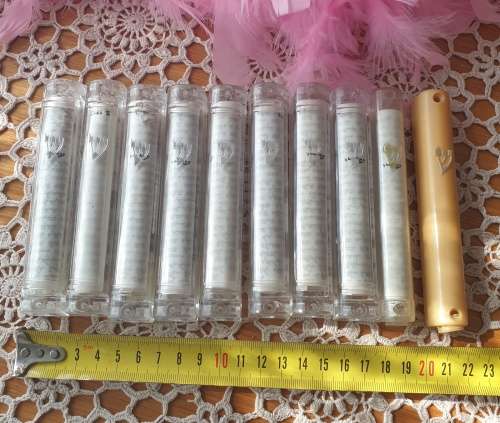 Transparent Jewish Mezuzah Cases with Scrolls  Ornament Hebrew Shin Israel Judaica Protection