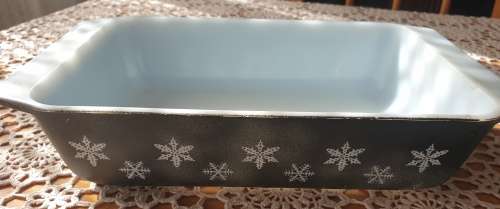 Vintage Pyrex Black Snowflake Bowl