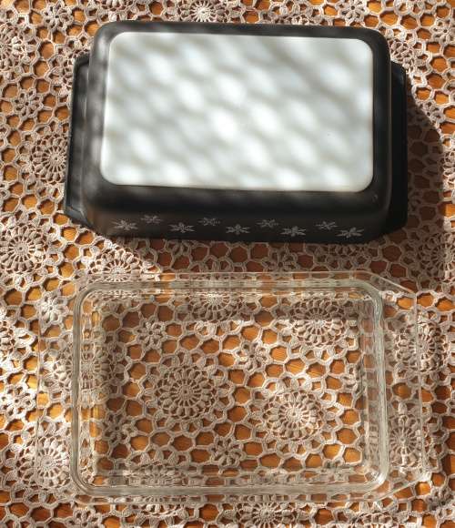 Vintage Pyrex Black Snowflake Bowl