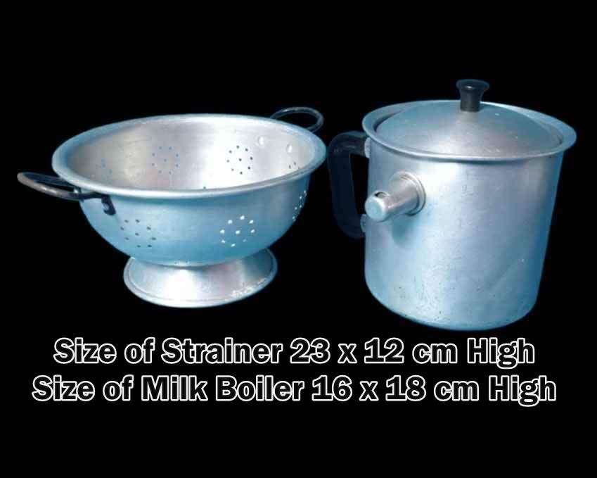 Vintage Strainer and Milk Boiler