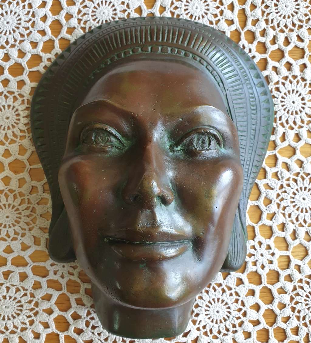 BRONZE FACE MASK | VINTAGE | SIGNED |
